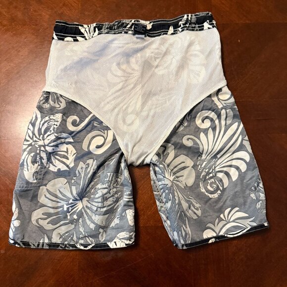 First Wave Boys Swim Trunks Black White Floral Board Shorts Size 8 - Picture 5 of 8